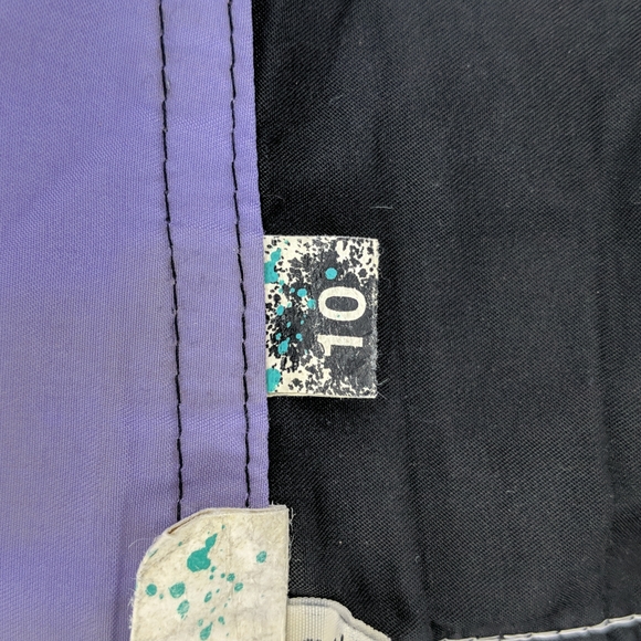 Billabong Womens Board Shorts Size 10 Black White Purple Trim Pearl Snap Zip-Fly - Picture 12 of 12